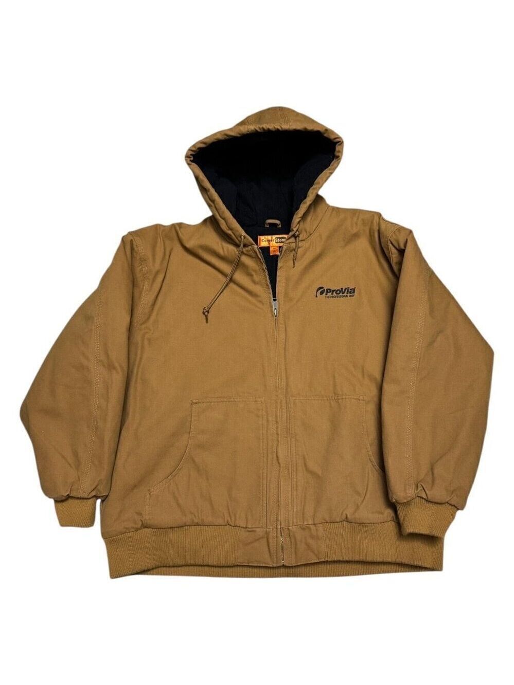 CORNER STONE Coat Canvas Hooded Lined Outdoor Work Jacket Branded Mens 3XL